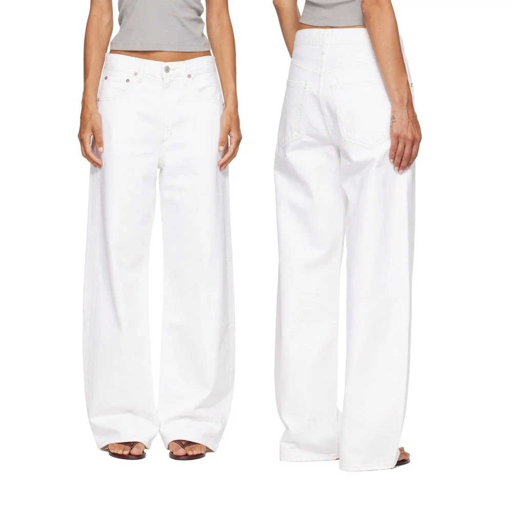 AGOLDE White Low Curve Jean in Milkshake Womens Size 27 100% Cotton A197B-1183